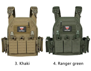 Artex vest in khaki and in ranger green