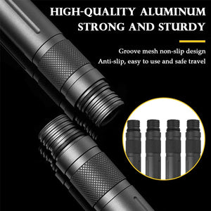 Aluminum trekking pole sections with grooved non-slip grip
