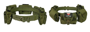 Green Always Ready gear belt set shown from the back and the front