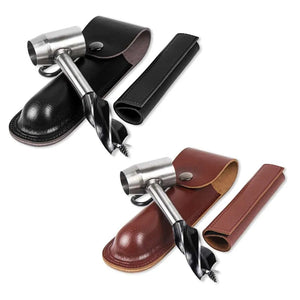 Bushcraft hand auger shown in black and brown