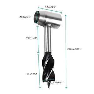 Bushcraft hand auger size: 26.2 cm long, 6 inch bit, 1 inch wide