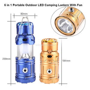 Blue and gold EverGlow lanterns with size marks: 80 mm wide, 239 mm open, 184 mm closed