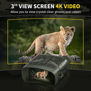 Camo binoculars with a lion cub on the 3-inch screen