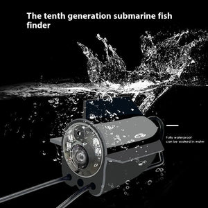 Waterproof fish finder camera splashing into water