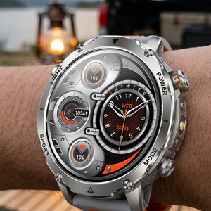NatureTactic BeaconMax smartwatch on a man's wrist, variant row 34