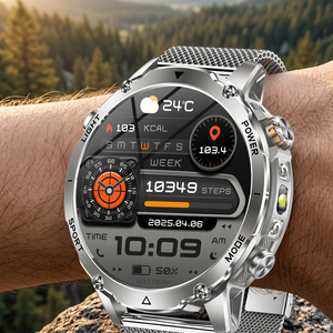 NatureTactic BeaconMax smartwatch on a man's wrist, variant row 41