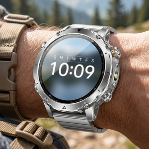 NatureTactic BeaconMax smartwatch on a man's wrist, variant row 39