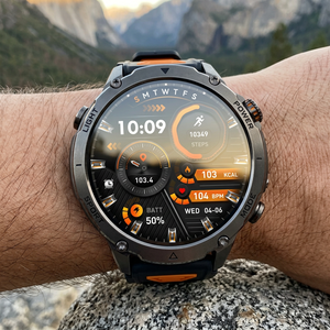 NatureTactic BeaconMax smartwatch on a man's wrist, variant row 32
