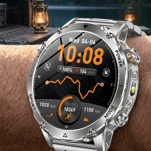 NatureTactic BeaconMax smartwatch on a man's wrist, variant row 37